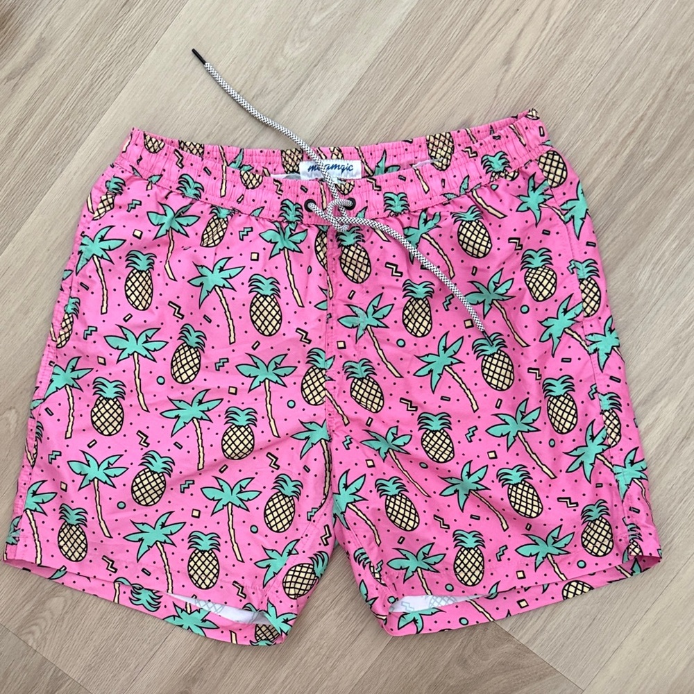 H&M Pink Pineapple Print Athletic Shorts